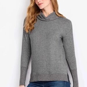 Market & Spruce Rose Long Sleeve Brushed Tunic Knit Top Dark Grey MP NWT